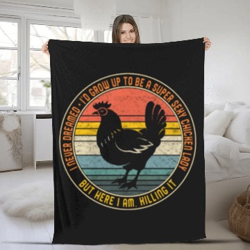 Discover Super Sexy Chicken Lady Fleece Blankets, Chicken Farmer