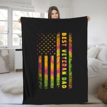 Discover Best Veteran Dad Ever Fleece Blankets