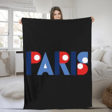 Discover Paris - Typography Fleece Blankets