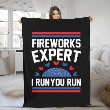 Discover Fireworks Expert I Run you Run Fleece Blankets