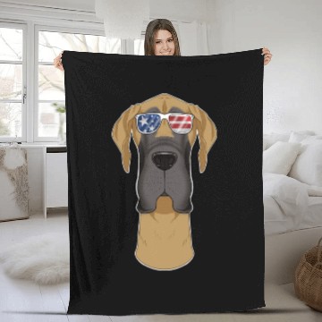 Discover Great Dane USA Sunglasses I American Flag Great Fleece Blankets