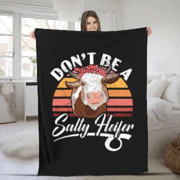 Discover Don't Be A Salty Heifer Cow Whisperer Cow Farming Fleece Blankets