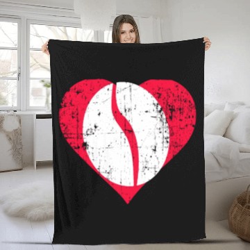 Discover Navy Bean Heart Fleece Blankets