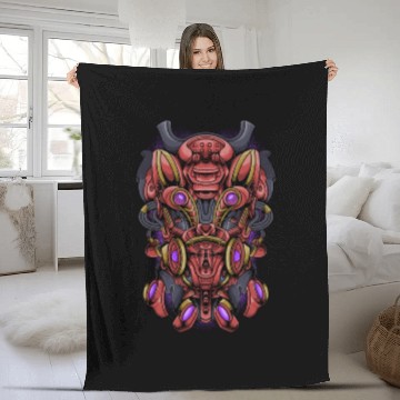 Discover Cat mecha robot Fleece Blankets