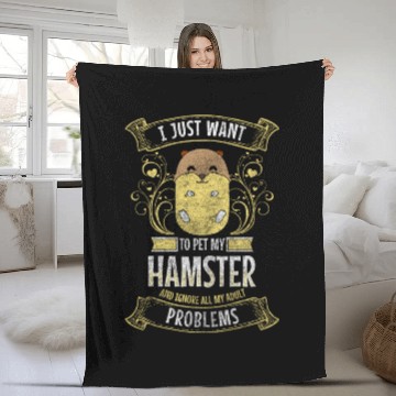 Discover Hamster Nocturnal Sweet Running Wheel Fleece Blankets