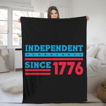 Discover Independent Since 1776 - 4th of July American Flag Fleece Blankets