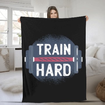 Discover Train Hard Fleece Blankets