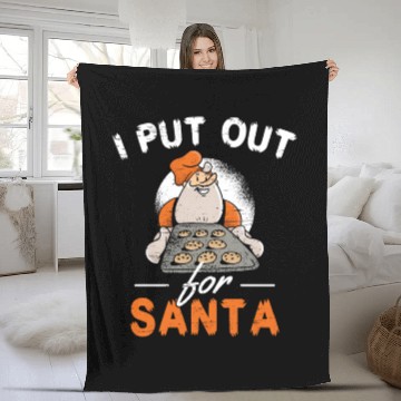 Discover I Put Out For Santa Santa Claus Cookie Holidays Fleece Blankets