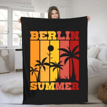 Discover Berlin summer Fleece Blankets