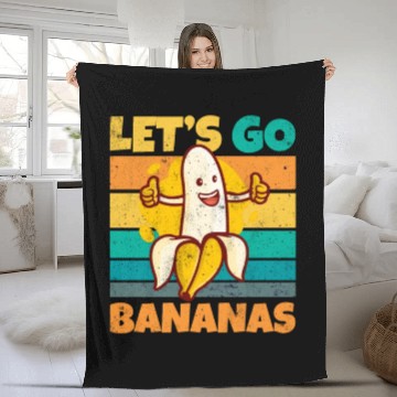 Discover Vintage Let's Bananas Funny Thumbs Banana Fleece Blankets
