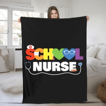 Discover School Nurse Gift Registered Nurse Back To School Fleece Blankets