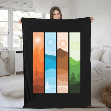 Discover Artistic Nature Wilderness Mountain Landscape Fleece Blankets