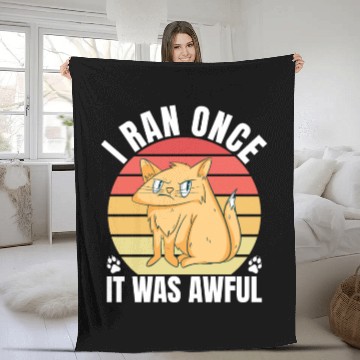 Discover Sarcastic Running Design For Runner Cat Lover Fleece Blankets