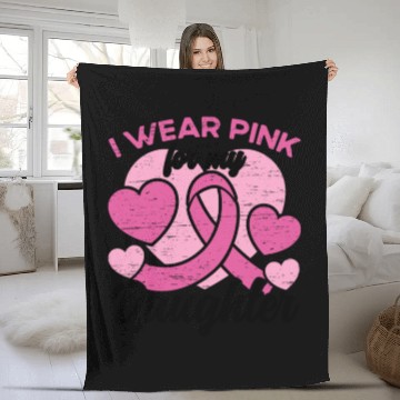 Discover I Wear Pink For My Daughter Breast Cancer Fleece Blankets