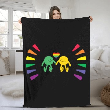Discover Love Pride, lgbt community Fleece Blankets