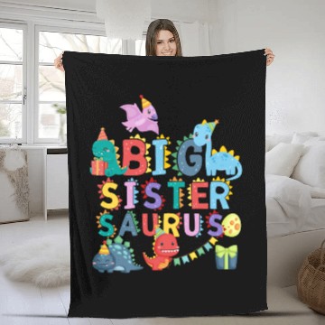 Discover Big sister Saurus | Rawr Dinosaur Fleece Blankets | Family