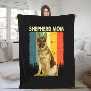 Discover Best German Shepherd Mom Dog Owner Pet Lover Retro Fleece Blankets