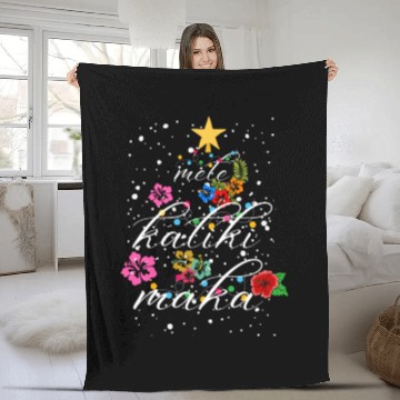 Discover Mele Kalikimaka Hawaiian Hawaii Christmas Natives Fleece Blankets