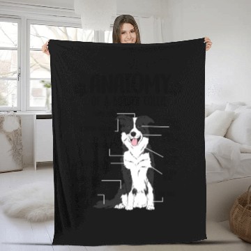 Discover Funny Anatomy Border Collie Dog Lover Fleece Blankets