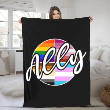 Discover Allyship - LGBTIQ Queer Gay Pride CSD Ally Fleece Blankets