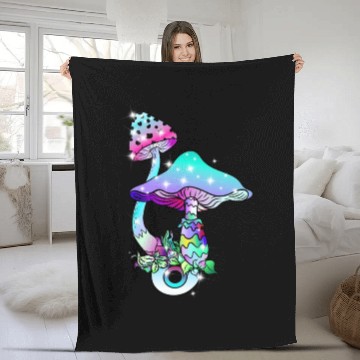 Discover Magic Mushrooms Eye Psychedelic Art Fleece Blankets