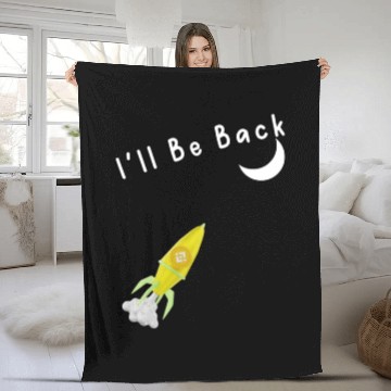 Discover I'll Be Back To The Moon Rocket Spaceship Crypto C Fleece Blankets