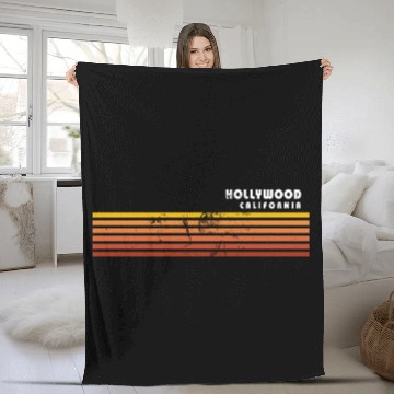 Discover Retro Hollywood California Vintage Vacation Fleece Blankets