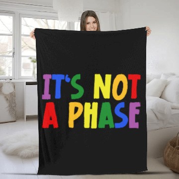 Discover LGBTQIA+ Rainbow Flag Gay Pride It's Not A Phase Fleece Blankets