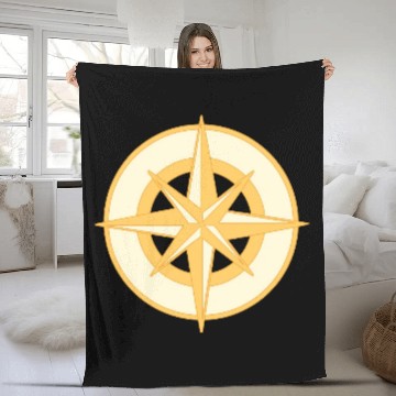 Discover Nautical Compass star / rose, cardinal directions Fleece Blankets