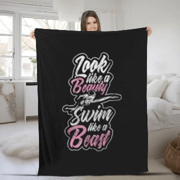 Discover Swim Sea Free Swimmer Sport Fleece Blankets