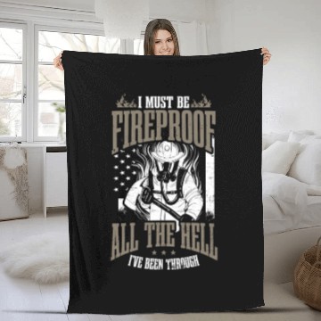 Discover 4th July Firefighter Must Be Fireproof All Hell Fleece Blankets