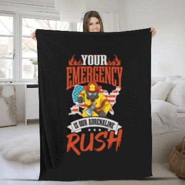 Discover 4th July Firefighter Our Adrenaline Rush Fleece Blankets