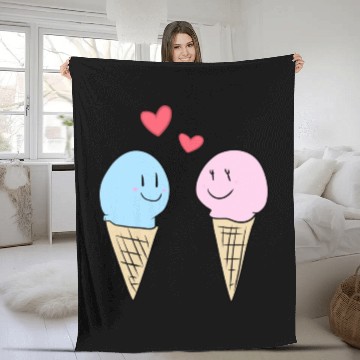 Discover love eat ice cream valentines day sweet Fleece Blankets