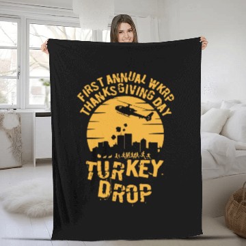 Discover Wkrp Turkey Drop Fleece Blankets
