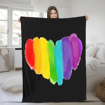 Discover Pride Rainbow Heart Fleece Blankets