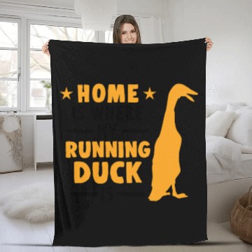 Discover Home Is Where My Running Duck Fleece Blankets