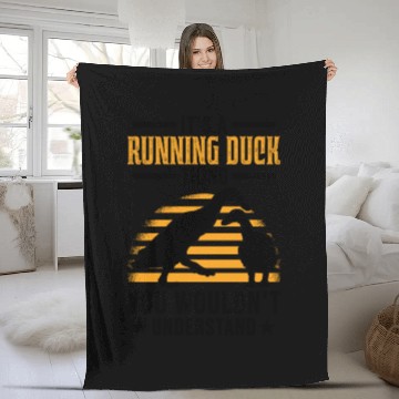 Discover Running Duck Thing Bottled Fleece Blankets