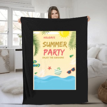 Discover Summer party Fleece Blankets