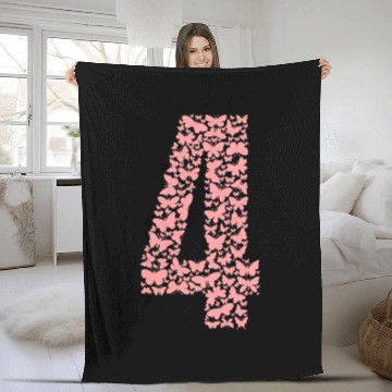 Discover Kids Butterflies Number Four 4 Year Old Birthday Fleece Blankets