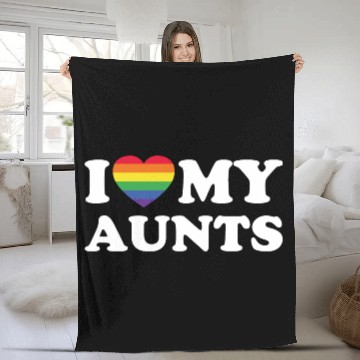 Discover LGBTQ I Love My Aunts Aunties Lesbian Trans Fleece Blankets