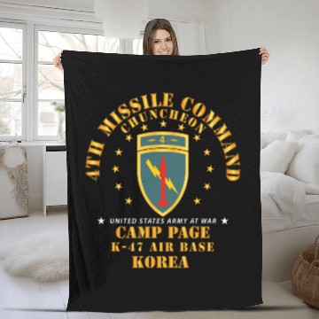 Discover Army 4th Camp Page K 47 Air Base Chuncheon Korea Fleece Blankets