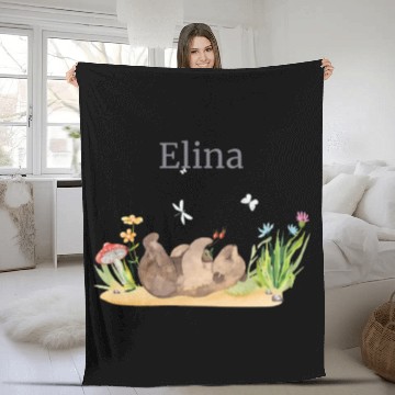 Discover Forest Animal Bear Flowers Name David Fleece Blankets