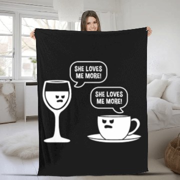 Discover Wine and Coffee Love Fleece Blankets