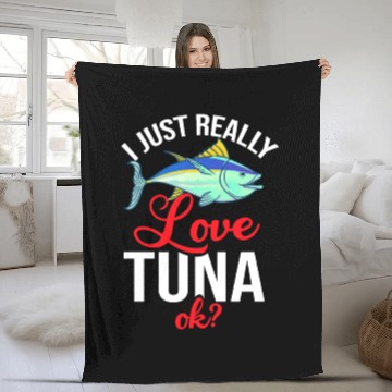 Discover Red Tuna Fish Bluefin Fishing Salad Fleece Blankets