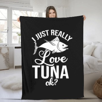 Discover Red Tuna Fish Bluefin Fishing Salad Fleece Blankets