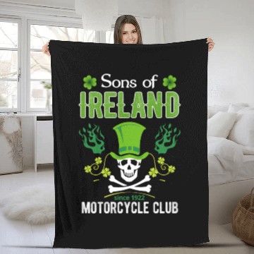 Discover Ireland Motorcycle Club Irish Biker Fleece Blankets