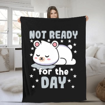 Discover Polar Bear Polar Bear Not Ready For The Day Fleece Blankets