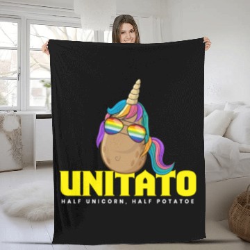 Discover Unitato Potato Unicorn Fleece Blankets