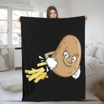 Discover French Fries Potato Fries Fleece Blankets