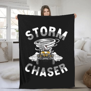 Discover Storm Chaser Hurricane Meteorology Fleece Blankets
